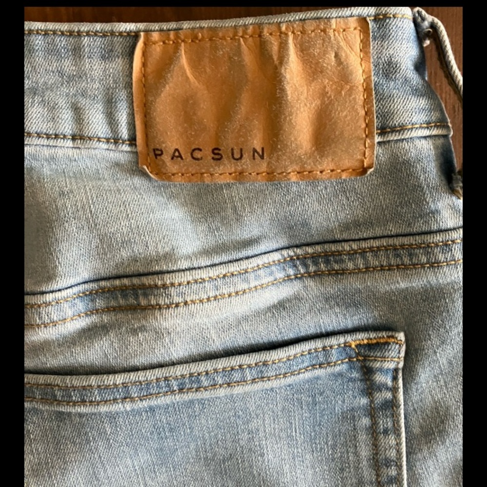 Pacsun Men’s Size 30x30 Light Indigo Blue Wash Stacked Stretch Skinny Jeans - Picture 8 of 12